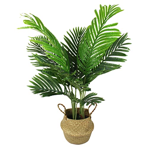Künstliche Palme 90cm im Seegraskorb Kunstpflanze Kunstpalme Dekoration Pflanze Zimmerpflanze mit Topf (1) von Arnusa