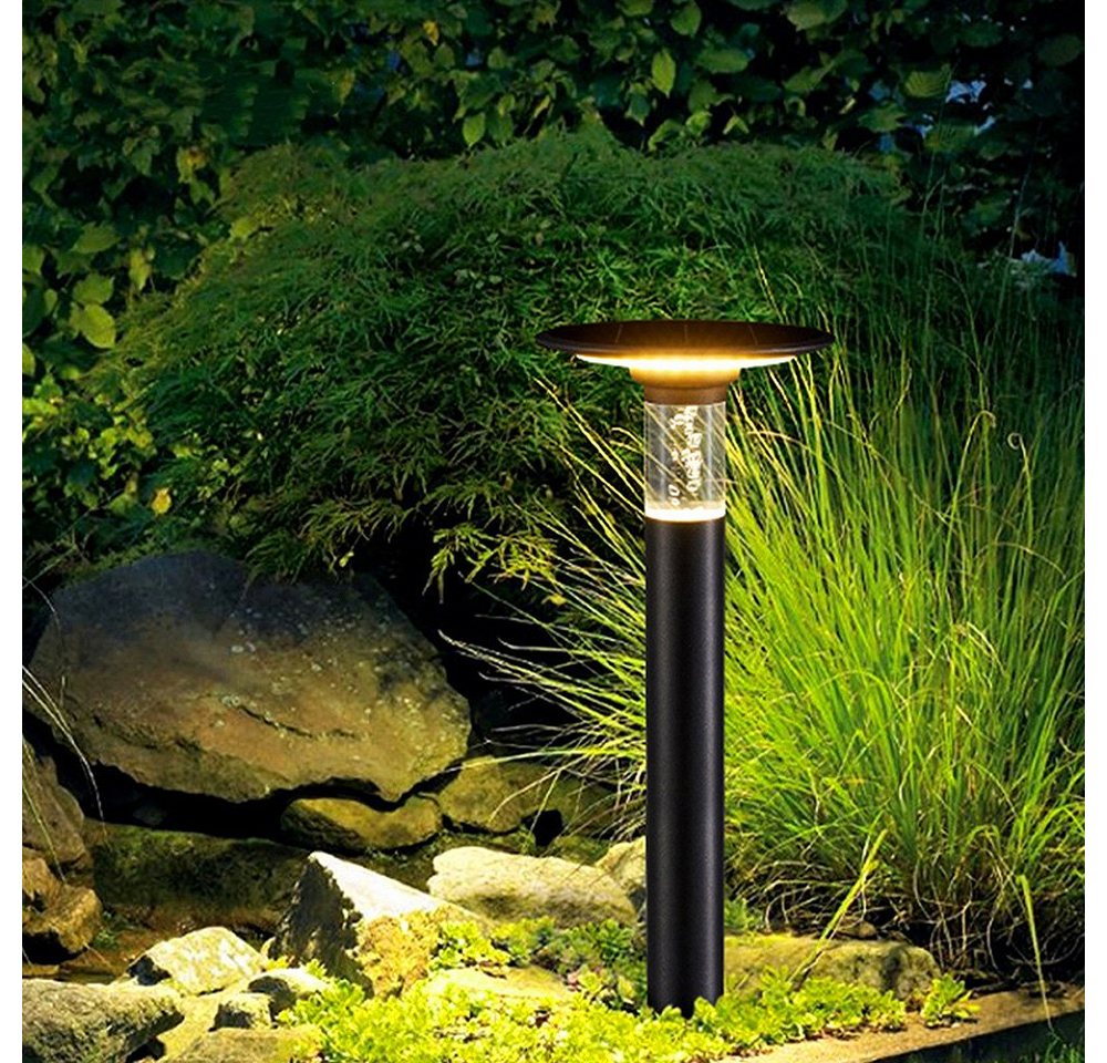 Arnusa LED Außen-Stehlampe Solar Sockelleuchte Wegeleuchte Pollerleuchte 55 cm Gartenlampe, Farbsteuerung, LED fest integriert, Warmweiß, Kaltweiß, 360 lm, Duo Color von Arnusa