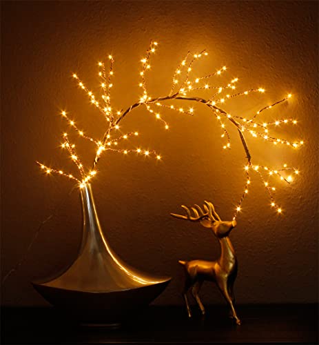 LED Leuchtzweig 120 cm 160 LED warmweiß Lichterzweig Innen und Außen Baum Weihnachtsbeleuchtung Dekozweig von Arnusa