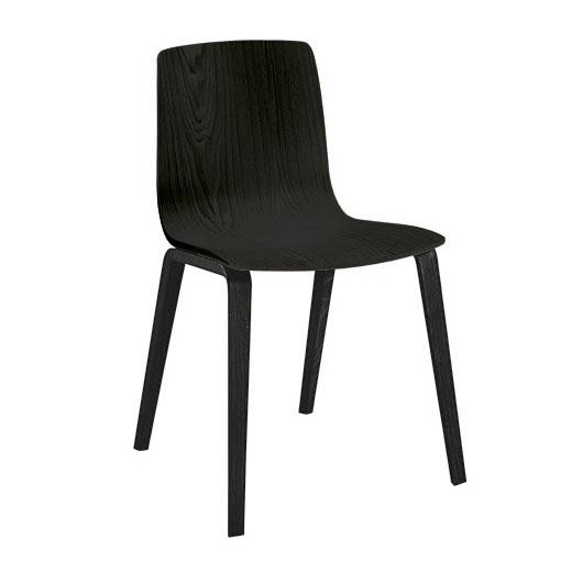 Arper - Aava 3910 Stuhl - birke schwarz/lackiert/Gestell schwarz lackiert von Arper
