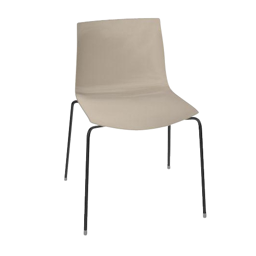 Arper - Catifa 46 0251 Stuhl einfarbig Gestell schwarz - taubengrau/Außenschale glänzend/innen matt/Gestell schwarz matt V39/neue Farbe von Arper