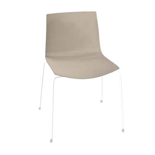 Arper - Catifa 46 0251 Stuhl einfarbig Gestell weiß - taubengrau/Außenschale glänzend/innen matt/Gestell weiß matt V12/neue Farbe von Arper