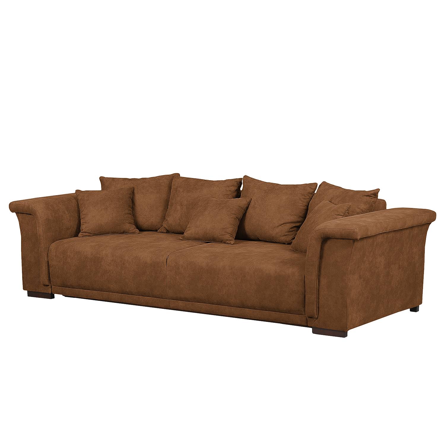 Ars Natura Bigsofa Rockypoint Cognac Microfaser 270x75x107 cm mit Schlaffunktion von Modoform