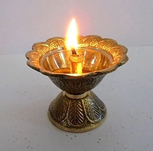 artcollectibles Indien Messing Diya Deepak akhand Jyot kuwer Hindu Tempel HAVAN Puja Religiöse Öl Lampe von RinTalen