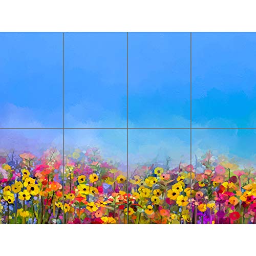 Artery8 Field of Wildflowers XL Giant Panel Poster (8 Sections) Feld von Artery8