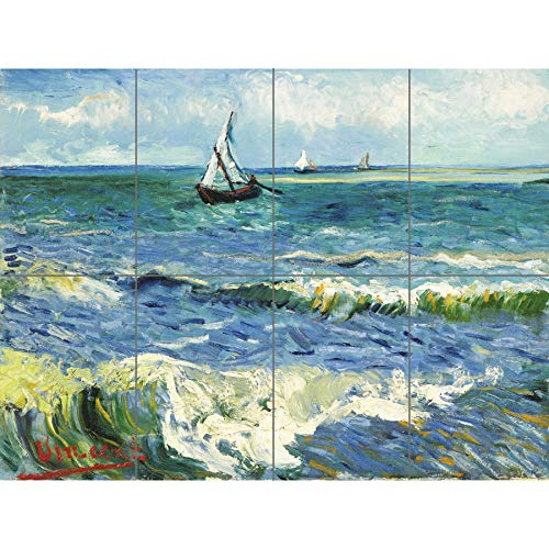 Artery8 Vincent Van Gogh Zeegezicht Bij Les Saintes Maries De La Mer XL Giant Panel Poster (8 Sections) Heilige von Artery8
