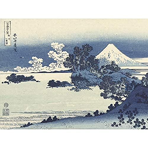 Hokusai Beach of Shichirigahama Provinz of Sagami, Kunstdruck auf Leinwand, Premium-Wanddekoration, Poster von Artery8