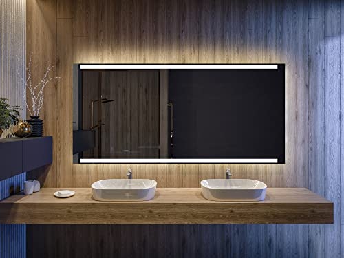 Artforma Badspiegel 120x100 cm mit LED Beleuchtung - Wählen Sie Zubehör - Individuell Nach Maß - Beleuchtet Wandspiegel Lichtspiegel Badezimmerspiegel - LED Farbe zu Wählen Kaltweiß/Neutralweiß L47 von Artforma