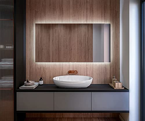 Artforma Badspiegel 180x90 cm mit LED Beleuchtung - Individuell Nach Maß - Beleuchtet Wandspiegel Lichtspiegel Badezimmerspiegel - LED Farbe und Touch Schalter - T100 von Artforma