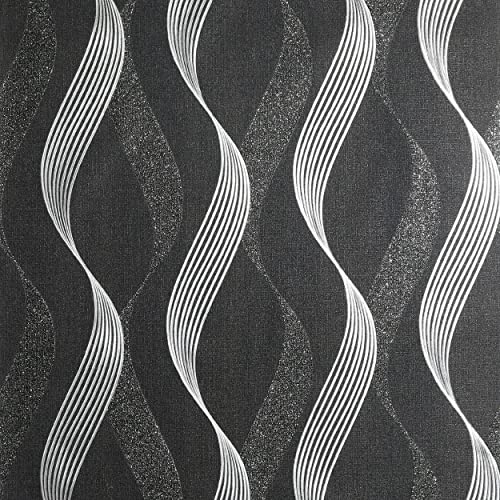 Luxe Ribbon Black/Silver 295500 von Arthouse