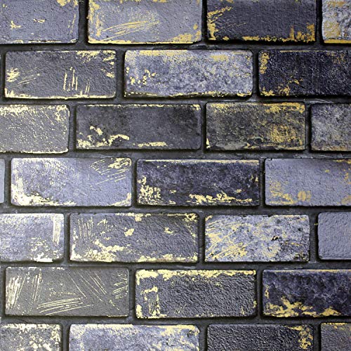 Metallic Brick Navy/Gold 692200 von Arthouse
