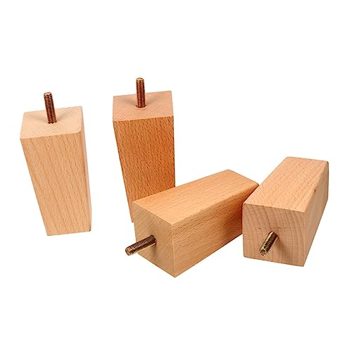 Artibetter 4 Stück Couch Tisch Holzfüße Stuhlfüße aus Holz Klapptisch aus Holz Massivholzschrank Bettbein Schrankbein Ersatz-Möbelbein hölzern Tischbeine Nachttisch Kaffee Möbelbeine von Artibetter