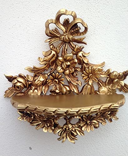 Artissimo Barock Konsole Wandkonsole/Spiegelkonsolen/Wandregal 38 cm x 35cm x 15 cm Ablage Blumenbank Gold CP83 von artissimo