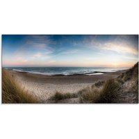 Artland Glasbild "Strand und Sanddünen am Hengistbury Head", Küste, (1 St.) von Artland