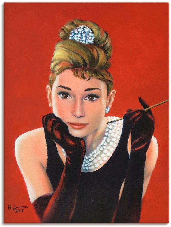 Artland Wandbild Audrey Hepburn Porträt, Stars (1 St), als Alubild, Outdoorbild, Leinwandbild, Poster, Wandaufkleber von Artland