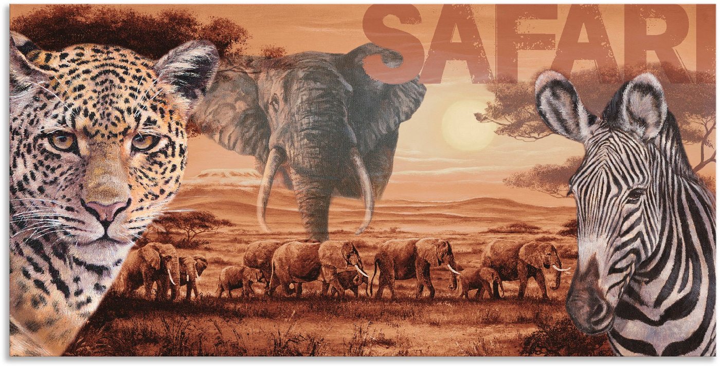 Artland Wandbild Safari, Wildtiere (1 St), als Alubild, Outdoorbild, Leinwandbild, Wandaufkleber, versch. Größen von Artland