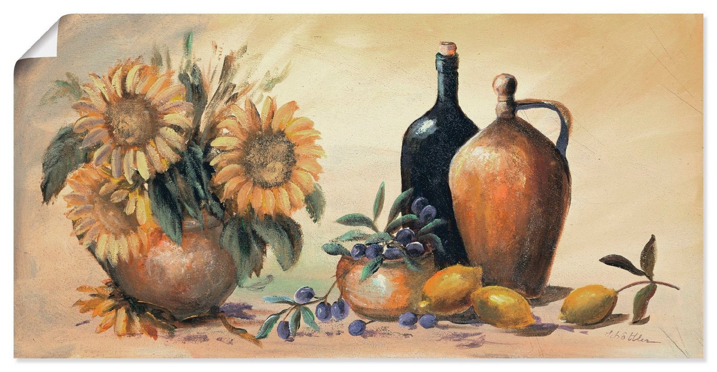Artland Wandbild Stillleben mit Sonnenblumen, Vasen & Töpfe (1 St), als Leinwandbild, Poster, Wandaufkleber in verschied. Größen von Artland