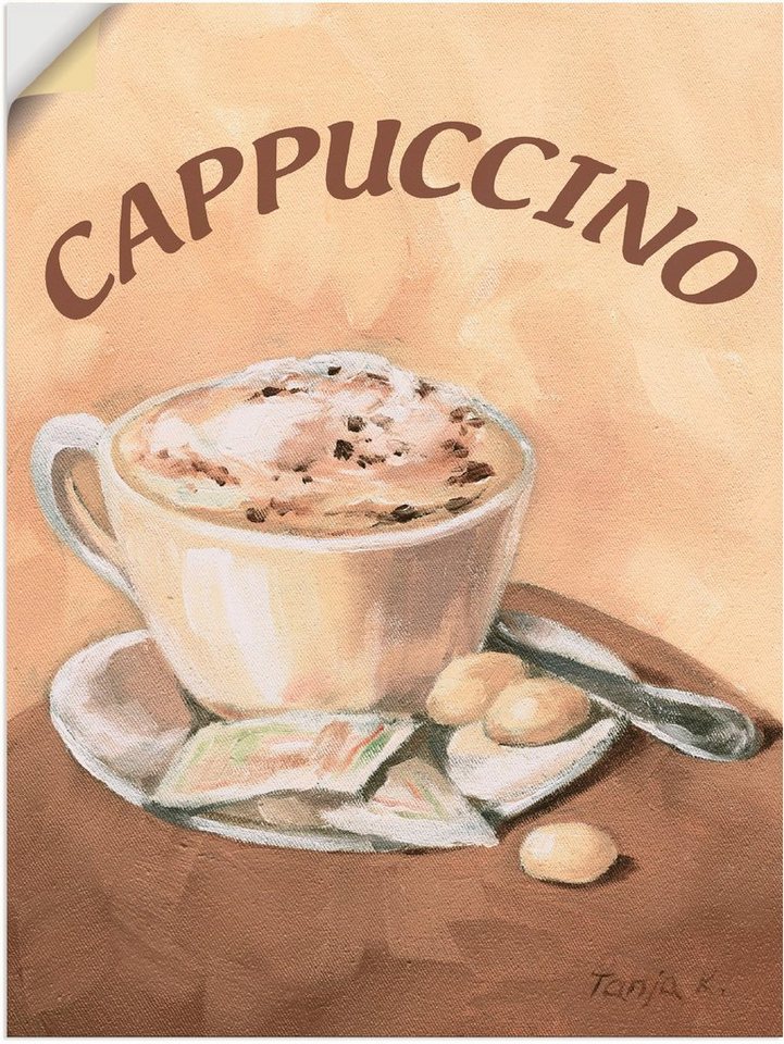 Artland Wandbild Tasse Cappuccino, Getränke (1 St), als Leinwandbild, Poster, Wandaufkleber in verschied. Größen von Artland