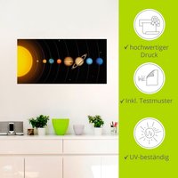 Artland Wandbild "Vector Sonnensystem mit Planeten", Sonnensystem, (1 St.) von Artland