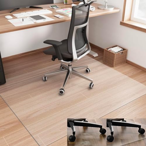 Artwelt Bodenschutzmatte Bürostuhl Transparent 1.5mm Schreibtischstuhl Unterlage Bodenmatte Bürostuhlunterlage Stuhlunterlage Stuhlmatte (130cm X 120cm) von Artwelt