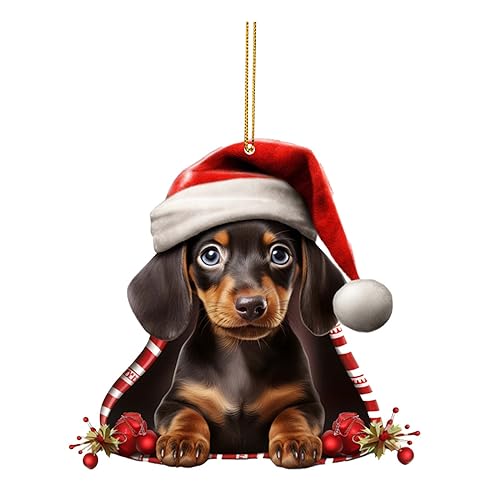 Weihnachten Acryl Hunde Dekorationen für Weihnachtsbaum Dekor Handwerk hängende Dekoration Hängende (F, 9x5x1cm) von Ashleyzj