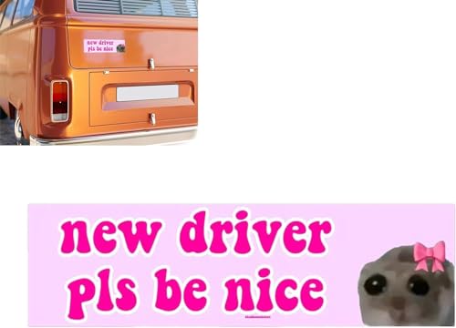Autoaufkleber mit Aufschrift "Nice Driver", "New Driver Sad Hamster", selbstklebender Fahranfängeraufkleber, neuer Fahrer (1 Stück) von Ashopfun