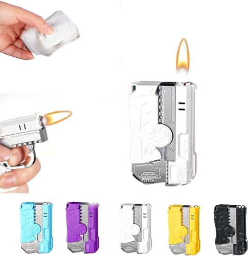 Fidget S-Pinner Lighters,Fidget S-Pinner Inflatable Lighter with Flame,Fidget Lighters,Windproof Lighters,Gift for Friends (White) von Ashopfun