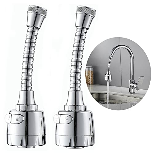 2 Stück Wasserhahn Schwenkbrause Flexible Wasserhahn Sprayer Wasserhahn Luftsprudler Wasserhahn Verlängerungsschlauch 360°Swivel Edelstahl Wasserhahn Sieb Wasserhahn Verlängerung Strahlregler von Ashuxxn