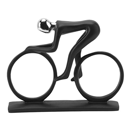 Asixxsix Fahrrad-Deko-Statue, Leichte, Sichere Kunstharz-Skulptur, Sport-Dynamik-Anzeige, Desktop-Bike-Rennfahrer-Fahrer-Miniatur-Dekoration für Moderne Heimbüro-Wohnzimmer-Dekoration von Asixxsix