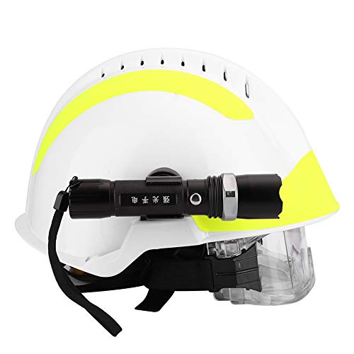 Schutzhelm, 53–63 Cm, Verstellbare Größe, Notfall-Rettungshelm, 360°-Reflektorstreifen, Feuerwehr-Belüftung, Schutzhelm, Leichter Arbeitshelm mit Scheinwerfer und Schutzbrille von Asixxsix