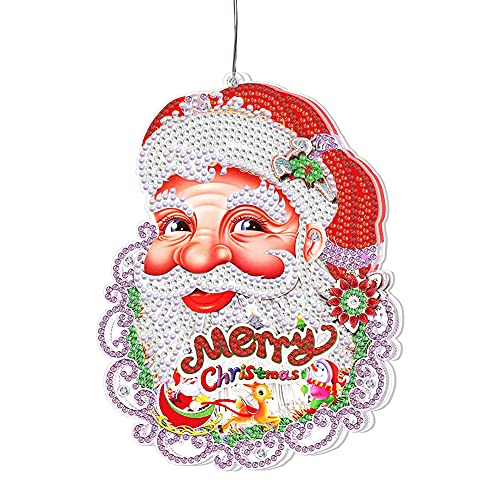 Asslye Diamond Art Painting LED Licht Dekoratives, Weihnachten Diamond Art Painting Nachtlicht, Diamond Art Painting Kit LED Dekoratives Licht für Weihnachtsbaum Hauswand Dekor (J) von Asslye