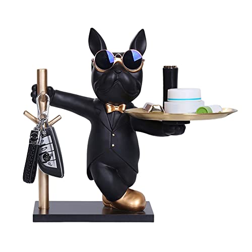Asslye Französische Bulldogge Figur,Französische Bulldogge Schlüsselschale Schlüssel Aufbewahrungs Modern Skulptur Deko für Flur Wohnzimmer von Asslye