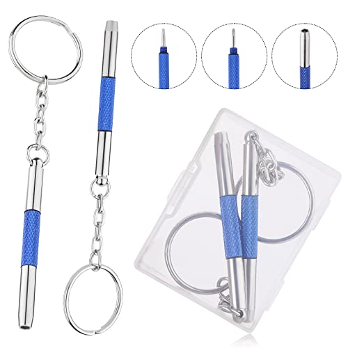 2 Stück Mini Brillen Schraubendreher, 3 in 1 Precision Screwdriver Set Schlüsselbund Kleines Schraubenzieher Handwerkzeug, Tragbarer Schraubendreher für Sonnenbrillen, Schmuck und Uhren Reparatur von ASTER