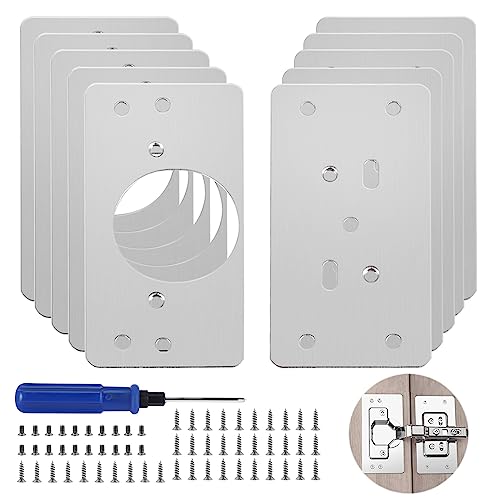 Asuinxurr 10 Stück Schrank Scharnier Reparaturplatte Rostfreier Scharnier Reparaturset Scharnier Reparatur Klammern Mit Schraubendreher, 9X4.8cm Geeignet Für Schrank Möbel Schublade Fenster von Asuinxurr