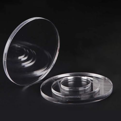 AtHaus Acrylglas PLEXIGLAS ®, Laser Zuschnitt Rund - Ø 300 mm, 6 mm stark, Kreiszuschnitt, Polierte Kante glatt, Transparent, UV-Schutz und beidseitig foliert von AtHaus