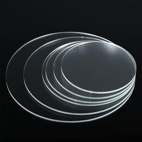 AtHaus Acrylglas PLEXIGLAS ®, Zuschnitt Rund - Ø 100 mm, 6 mm stark, Kreiszuschnitt aus transparente Acrylglas-Platte, UV-Schutz und beidseitig foliert, vielseitig anwendbar und bruchfest von AtHaus