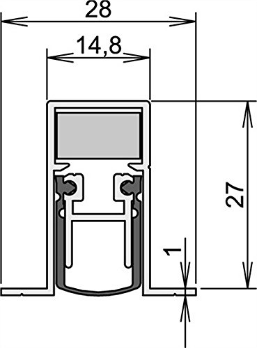 Athmer Türdichtung Schall-Ex DUO® L-15/28 OS 1083 mm kürzbar von Athmer