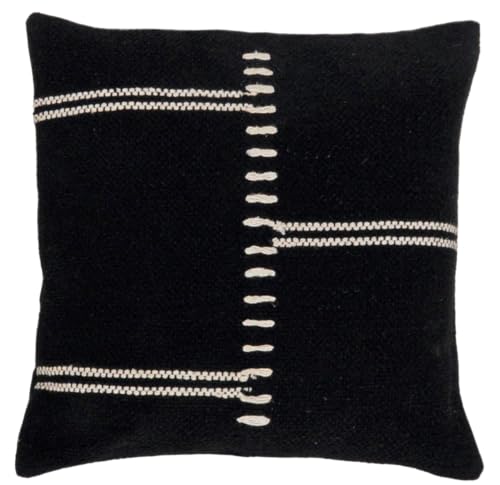 Atout Ciel Kissen mit Füllung aus Baumwolle, 45 x 45 cm, Schwarz von Atout Ciel