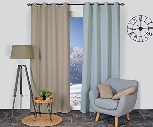 Atout Ciel Thermovorhang mit Klettverschluss, mit Ösen, 135 x 240 cm, Taupe von Atout Ciel