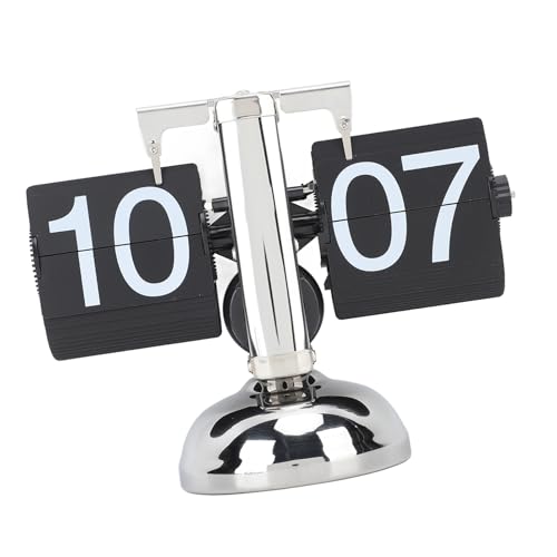 Flip Clock Style Room Kleine 24-Stunden-Retro-Heimuhr für Mechanische Umblätteruhr, One Foot Flip Clock, Große Anzahl Schreibtischregaluhren (Schwarze Seite) von Atyhao