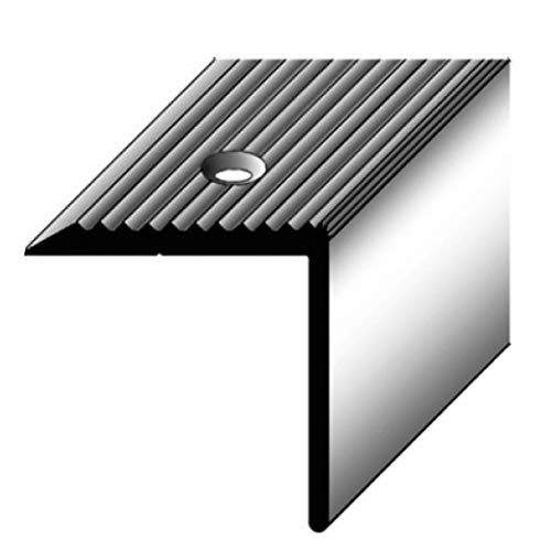 5 x 2,7 Meter Treppenkantenprofil (30 mm x 30 mm) Aluminium eloxiert, gebohrt, silberfarbend von Auer