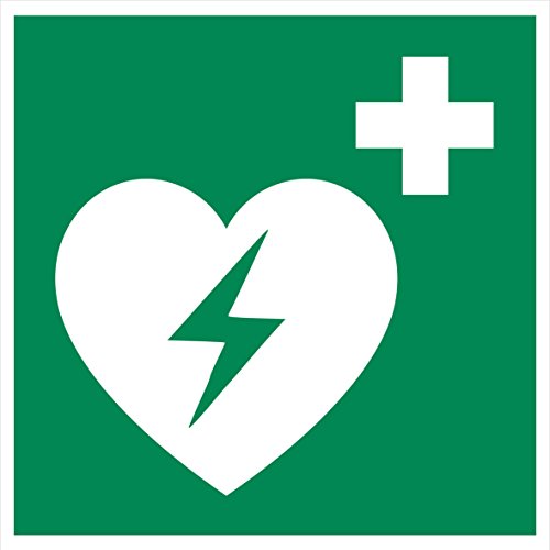 10 AED Aufkleber - Aufkleber Automatisierter Externer Defibrillator (10 Stück) AED Aufkleber Rettungszeichen, AED-Schild überkleben, Warnzeichen Automatisierter Externer Defibrillator Herzinfarkt von Aufklebo