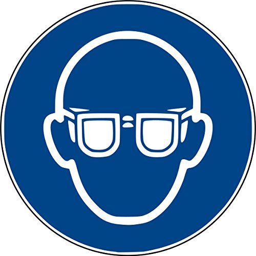 10 Aufkleber Augenschutz benutzen - Augenschutz Aufkleber Schutzbrille (10 Stück) vorgestanzt, selbstklebend, Gebotszeichen Warnzeichen Augenschutz benutzen M004 Schutzbrille Brille Arbeitsschutz von Aufklebo