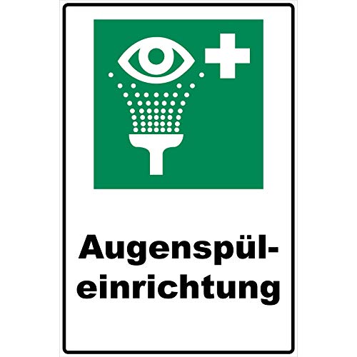 Schild Augenspüleinrichtung Schild Rettungszeichen grün 30 x 20 x 0,3 cm Hartschaumplatte von Aufklebo