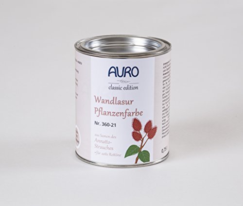 AURO Wandlasur-Pflanzenfarbe - Krapp-Rot (Gelbton) - 0,75L von Auro
