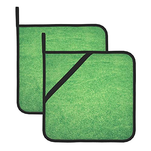 Topflappen-Sets für Küche, Ofenhandschuhe, heiße Pads zum Kochen, Backen (20,3 x 20,3 cm), schöner grüner Rasen von AvImYa