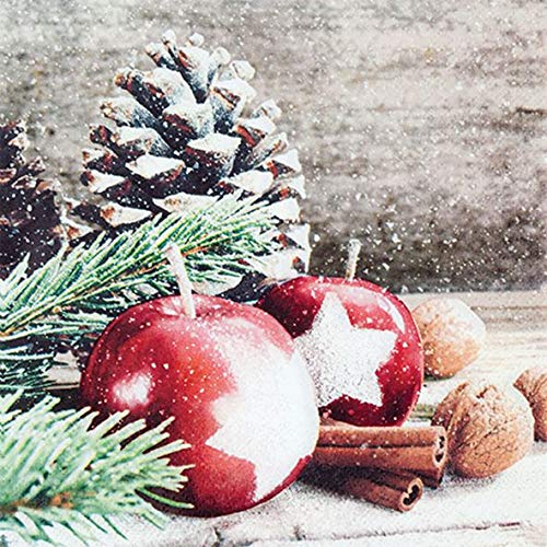 AvanCarte Servietten Weihnachten Winter Apfel Tannenzapfen 20 St 3-lagig 33x33cm von AvanCarte