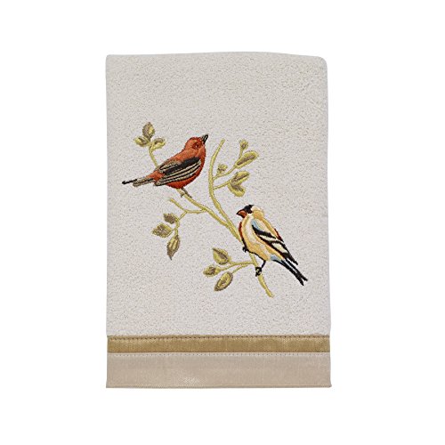 Avanti Linens Handtuch, weiche und saugfähige Baumwolle, Natur-Badezimmer-Dekor (vergoldete Vogel-Kollektion), elfenbeinfarben von Avanti Linens