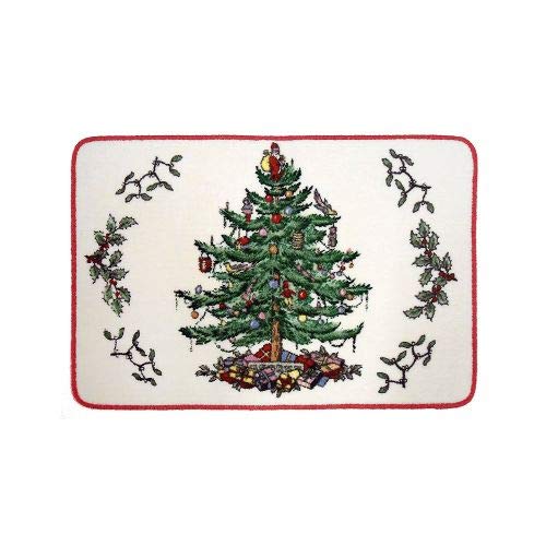 Avanti Linens - Badezimmerteppich, Urlaubs-Badezimmerdekoration, Weihnachtsdekoration, Badematte (Spode Christmas Tree Red Collection) von Avanti Linens