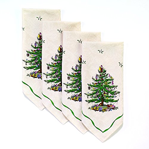 Avanti Linens Spode Weihnachtsbaum-Kollektion, Baumwolle, elfenbeinfarben, 4 pc Napkin Set von Avanti Linens
